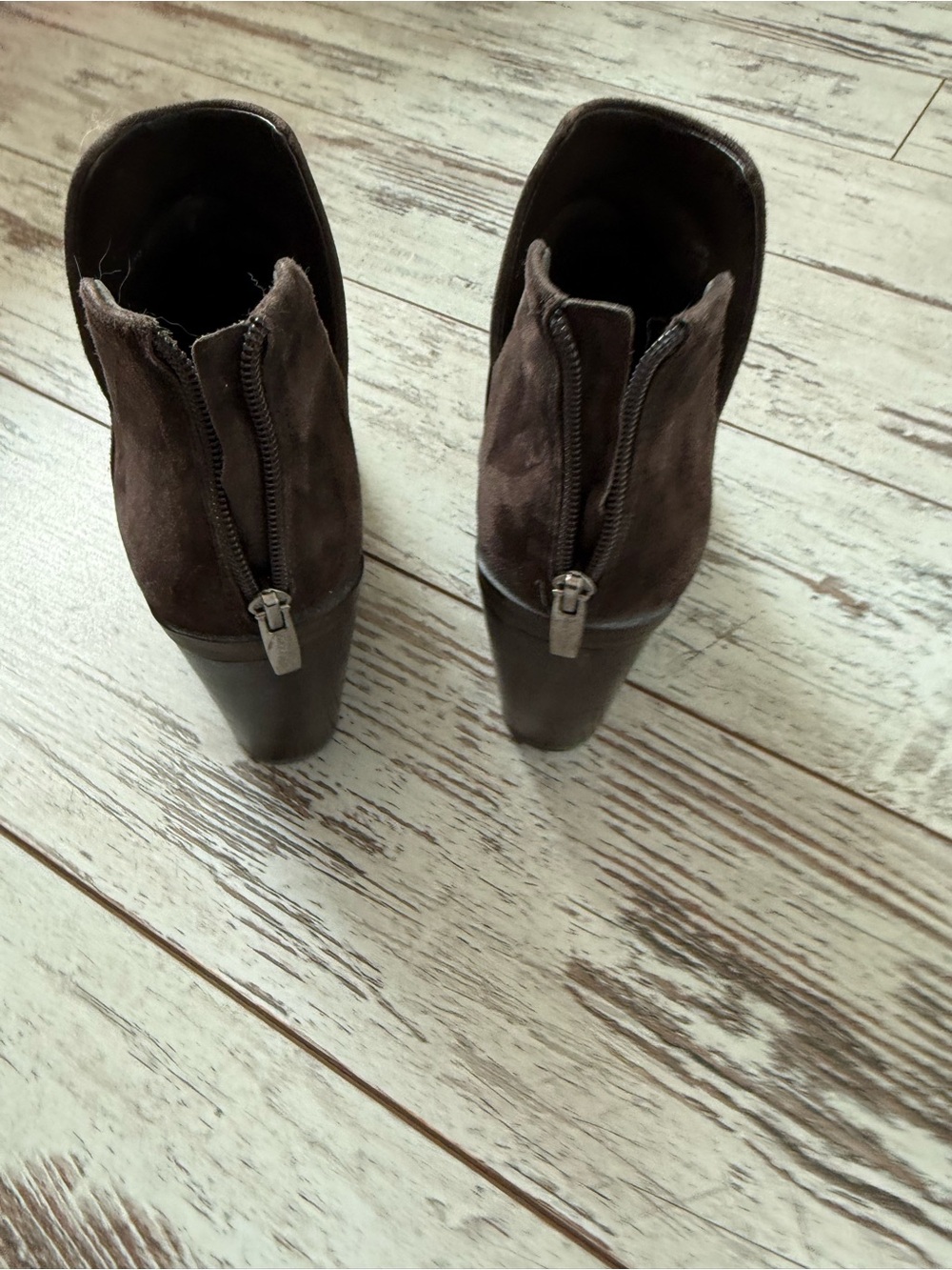 Vince Camuto Dark Brown Suede Pointed Ankle Booties - Picture 3 of 5